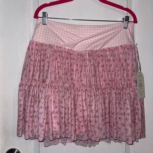 Pink floral skort